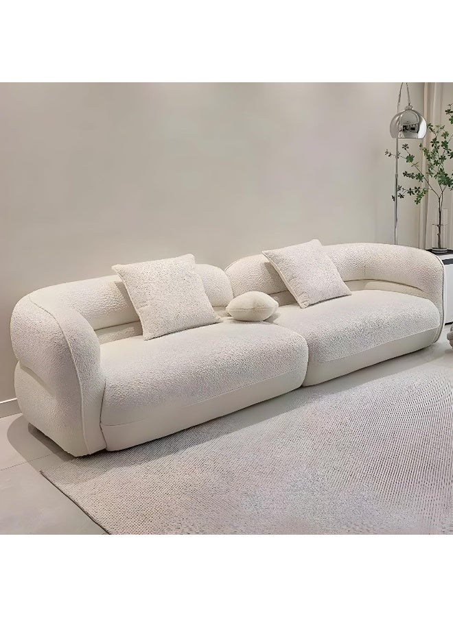 Comfynest Comfynest Contemporary Tuxedo Arm Sofa In White  - Image 1