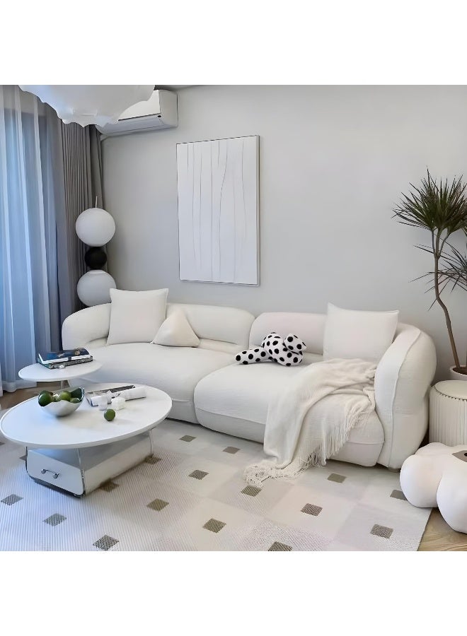 Comfynest Comfynest Contemporary Tuxedo Arm Sofa In White  - Image 2