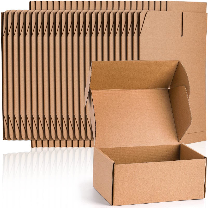 Cedilis 25 Pack 9x6x4 Inches Shipping Boxes, Small Corrugated Cardboard Box, Brown Cardboard Mailing Boxes, Thick Corrugated Mailer Boxes for Shipping Packing Small Business, Recyclable - Image 1