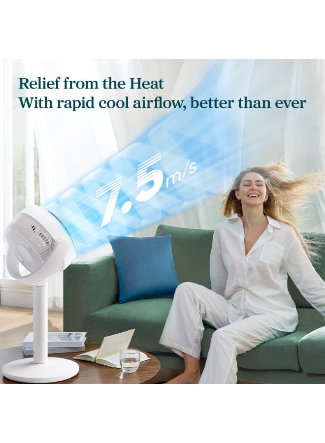 Levoit 20dB Quiet Smart Pedestal Fans for Bedroom, 950CFM Ultra-High Airflow, 12H Timer with WiFi/Voice/Remoter, 43'' Auto 120°+90° Oscillating Standing Fan, 12 Speeds, 4 Modes, DC Motor 25 W ‎LPF-R432S-WAE white - Image 3