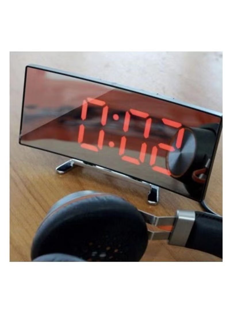 كروني ساعة منبه رقمية LED من Crony 6507 - مزيج مثالي بين التكنولوجيا القديمة والتصميم الحديث في لمسة نهائية أنيقة على شكل مرآة لغرفة النوم والمكتب - Image 2