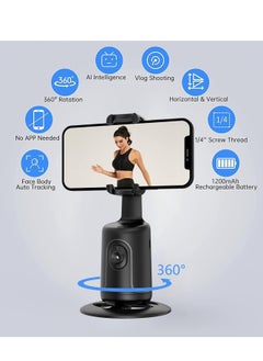مس تيارا حامل ثلاثي القوائم لتتبع الوجه تلقائيًا يدور 360 درجة حامل كاميرا الهاتف المحمول الذكي للتحكم عن بعد حامل تتبع الهاتف المحمول لا يحتاج إلى تطبيق للتحكم عن بعد  - Image 4