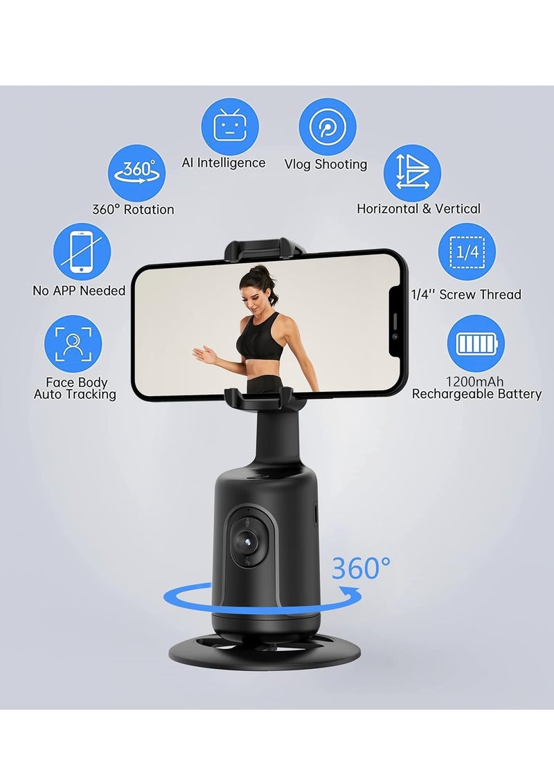 مس تيارا - حامل ثلاثي القوائم لتتبع الوجه تلقائيًا يدور 360 درجة حامل كاميرا الهاتف المحمول الذكي للتحكم عن بعد حامل تتبع الهاتف المحمول لا يحتاج إلى تطبيق للتحكم عن بعد - Image 1
