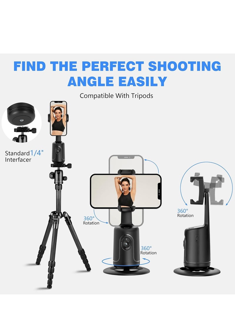 مس تيارا - حامل ثلاثي القوائم لتتبع الوجه تلقائيًا يدور 360 درجة حامل كاميرا الهاتف المحمول الذكي للتحكم عن بعد حامل تتبع الهاتف المحمول لا يحتاج إلى تطبيق للتحكم عن بعد - Image 1
