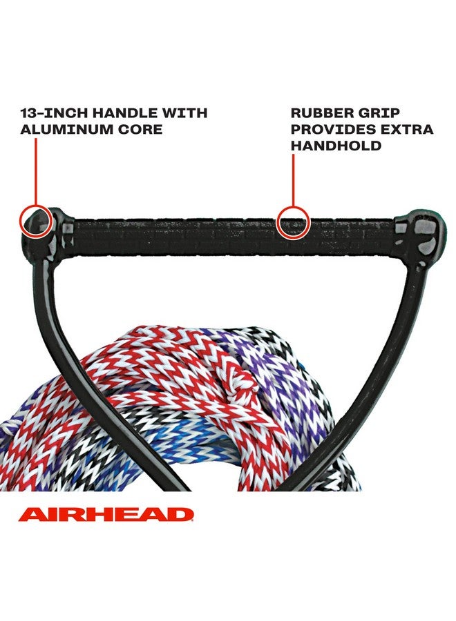 Airhead حبل تزلج على الماء 4 أقسام للتزلج على الماء وواك بورد وكين بورد أسود - Image 4