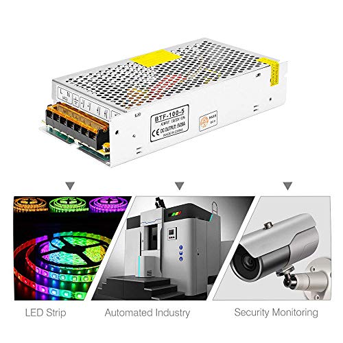 BTF-LIGHTING AC100-240V to DC5V20A Max100W Switching Power Supply Device Transformer Adapter Converter for LED Strip/String/LED Matrix,CCTV Camera,Security System,Radio,Cats - Image 2