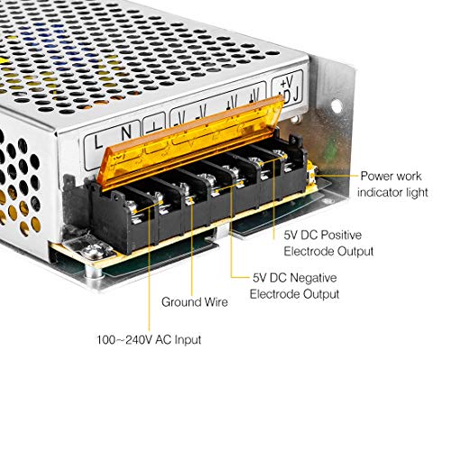 BTF-LIGHTING AC100-240V to DC5V20A Max100W Switching Power Supply Device Transformer Adapter Converter for LED Strip/String/LED Matrix,CCTV Camera,Security System,Radio,Cats - Image 4