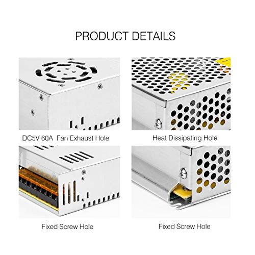 BTF-LIGHTING AC100-240V to DC5V20A Max100W Switching Power Supply Device Transformer Adapter Converter for LED Strip/String/LED Matrix,CCTV Camera,Security System,Radio,Cats - Image 5