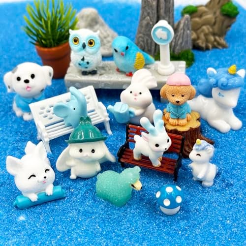 Suartus Christmas Miniature Figurines - 46 Winter Mini Resin Animal Figurines Tiny Christmas Figures Model Statue Ornaments for Xmas Fairy Garden Moss Landscape Potted Plant Snow Globes Home Decor - Image 2