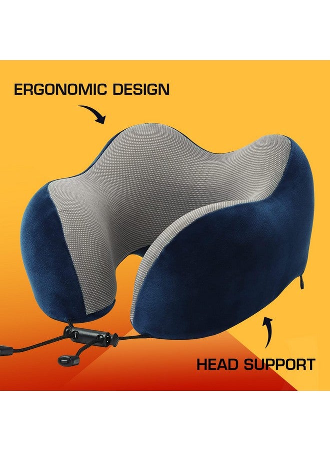 Billebon Extra Soft Memory Foam Luxury Travel Neck Support Rest Pillow with Soft Eyemask Carry Bag Ear Plugs Multipurpose Comfortable Travel Pillow Combo - Image 2