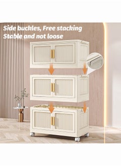 4 Tier Stackable Storage Bins with Lids, Collapsible Plastic Storage Containers with Magnetic Doors & Wheels, Foldable Storage Cabinet Closet Organizers for Home, Office, Dorm (Mixing) - pzsku/ZAC973975F95773A79080Z/45/_/1731236374/75d6db39-240c-41b3-b80f-11ffae19020f