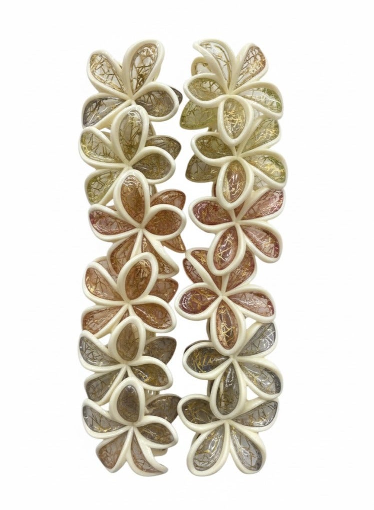 Sky Shine 6 Pcs Plastic Flower Hair Clips for Women & Girls | Multicolor Large Hair Claw Clips | Strong Hold Hair Accessories for Thick and Thin Hair