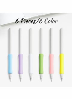 Excefore 6 Pieces Pencil Grips, Silicone Holder Sleeve, Pencil Case Compatible with Apple Pencil 1st and 2nd Generation, 6 Colors(white+pink+yellow+green+purple+blue)  - Image 5