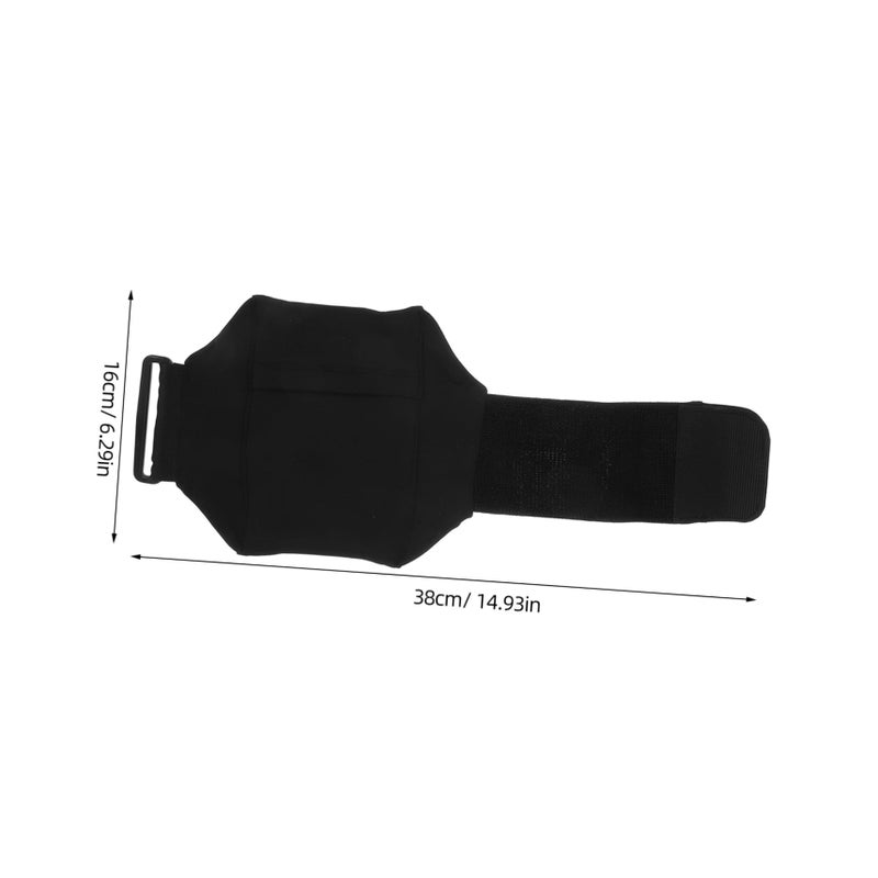 Adjustable Elastic Calf Phone Pouch For Sports Black Lightweight Breathable Outdoor Workout Holder - Image 3