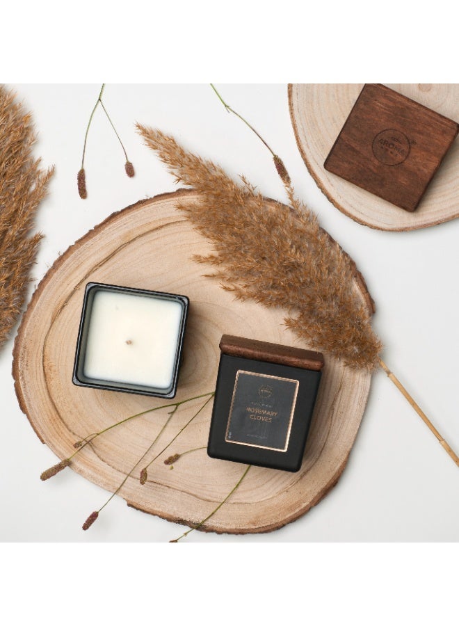 Aroma Home Natural Soy Wax Scented Candle – Long-Lasting 38-Hour Burn, 155g – Perfect for Home Décor, Relaxation &   therapy (Rosemary & Cloves) - Image 2