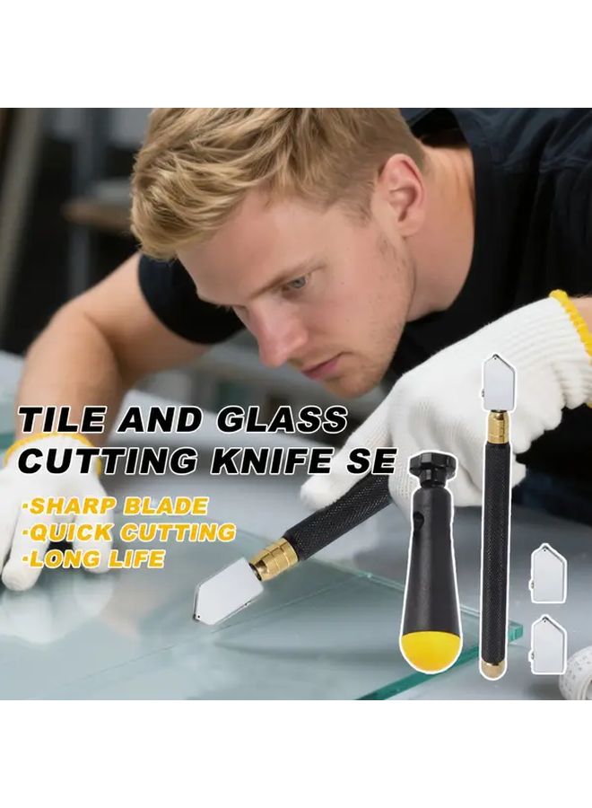 3 في 1 قاطع زجاج يدوي بمتداول ماسي وقاعدة قابلة للتعديل - Image 5