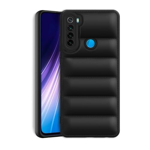 Plus Puffer Case Camera Protection Soft Back Cover for Redmi Note 8 - Black - Image 1