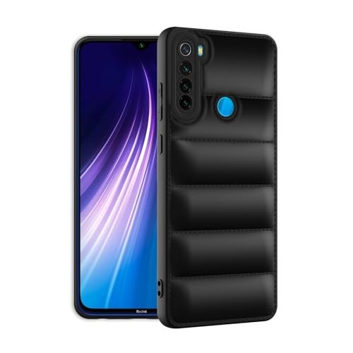 Plus Puffer Case Camera Protection Soft Back Cover for Redmi Note 8 - Black - Image 2