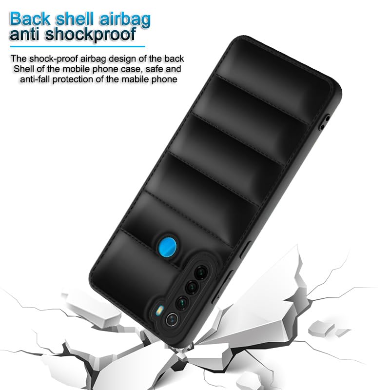 Plus Puffer Case Camera Protection Soft Back Cover for Redmi Note 8 - Black - Image 4