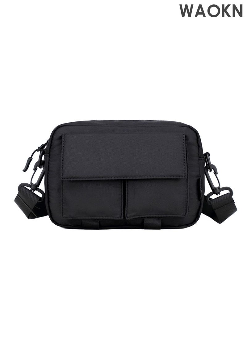 WAOKN Fashionable Sling Bag , Crossbody Bag for Men and Women Waterproof Sling Backpack , Hiking Daypack Multipurpose Anti-theft Cross Body , Chest Bag for Out door Sports , waterproof material , unisex ,black . - Image 1