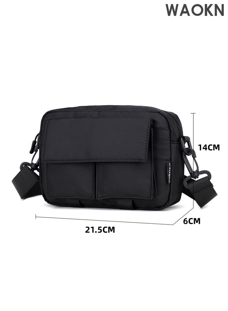 WAOKN Fashionable Sling Bag , Crossbody Bag for Men and Women Waterproof Sling Backpack , Hiking Daypack Multipurpose Anti-theft Cross Body , Chest Bag for Out door Sports , waterproof material , unisex ,black . - Image 4