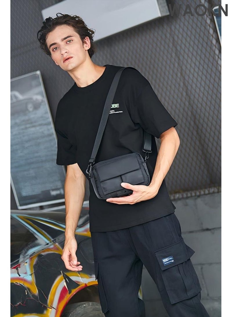 WAOKN Fashionable Sling Bag , Crossbody Bag for Men and Women Waterproof Sling Backpack , Hiking Daypack Multipurpose Anti-theft Cross Body , Chest Bag for Out door Sports , waterproof material , unisex ,black . - Image 5