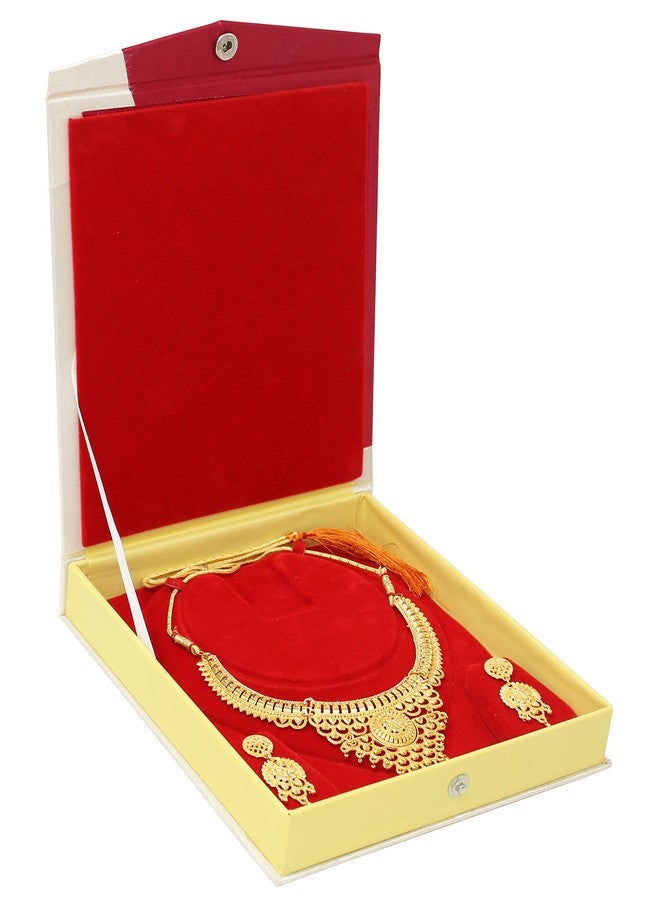 LUCES Satin Necklace Pendant Earring Ring Bracelet Pearl Storage Holder Display Box for Wedding Engagement Anniversary Women And Girls Cream - Image 1