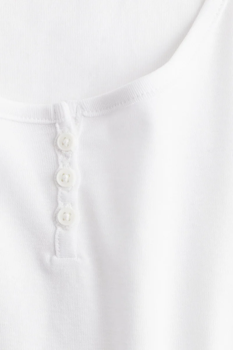 H&M Button-Top Scoop-Neck T-Shirt