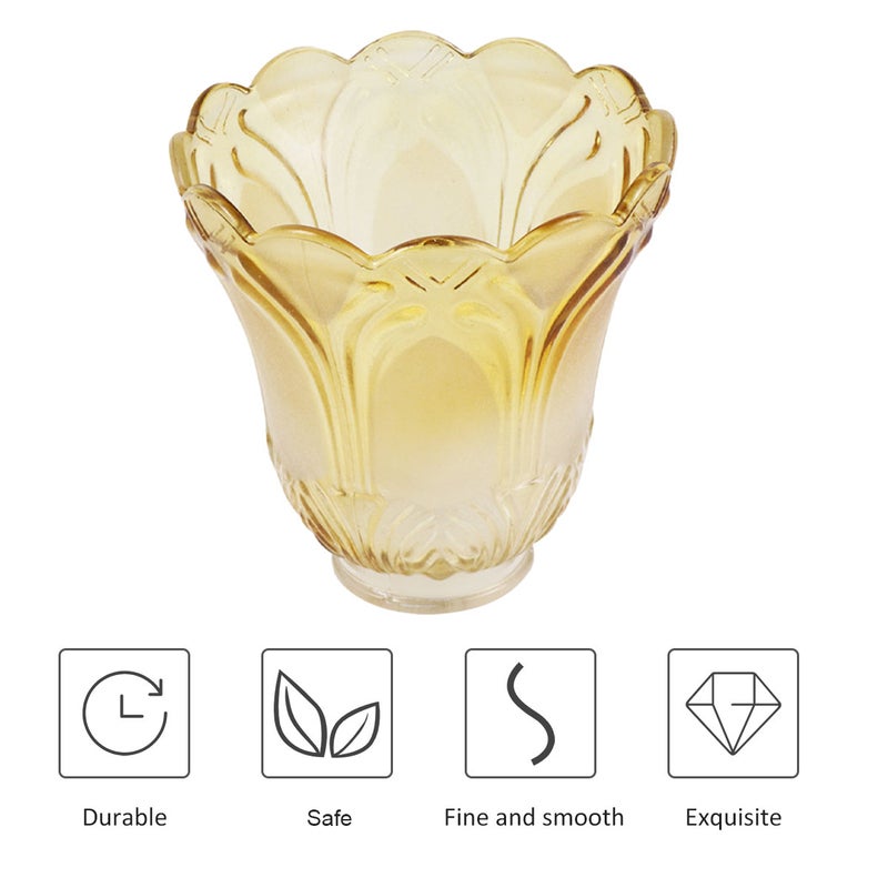 Replaceable Glass Lamp Shade Golden Transparent Lampshade Table Light Cover for Living Room Bedroom - Image 3