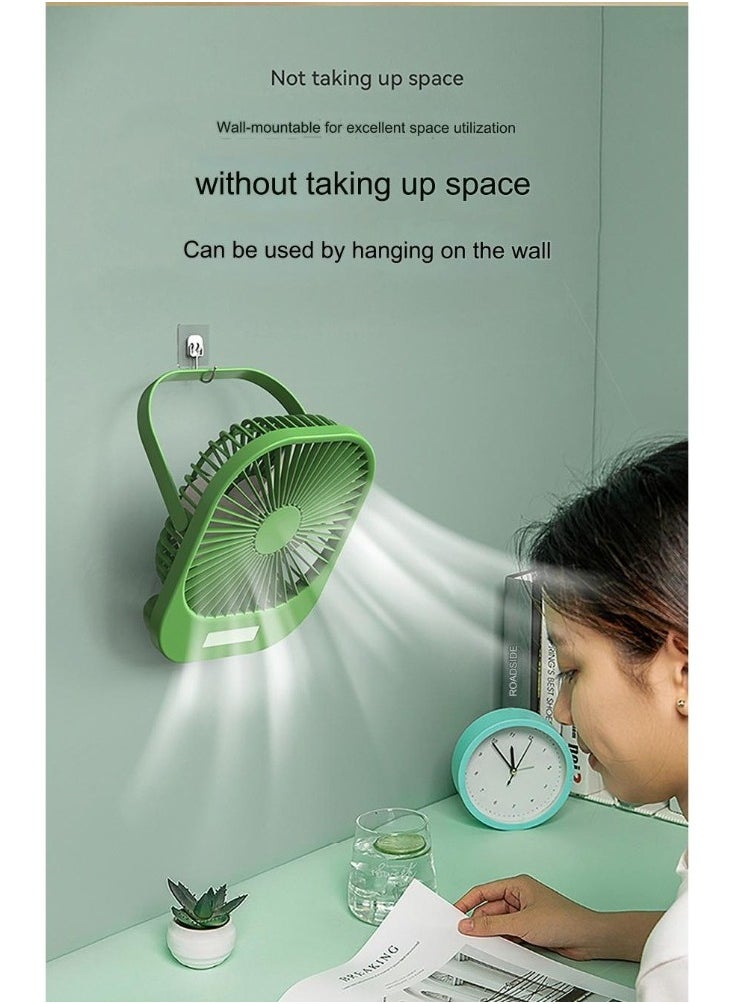 Multifunctional Desktop Stand Fan Wireless Portable Mini  Rechargeable Fan with Super Large Wind Power, 3-Speed Setting, and LED Torch Light