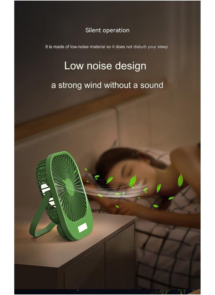 Multifunctional Desktop Stand Fan Wireless Portable Mini  Rechargeable Fan with Super Large Wind Power, 3-Speed Setting, and LED Torch Light
