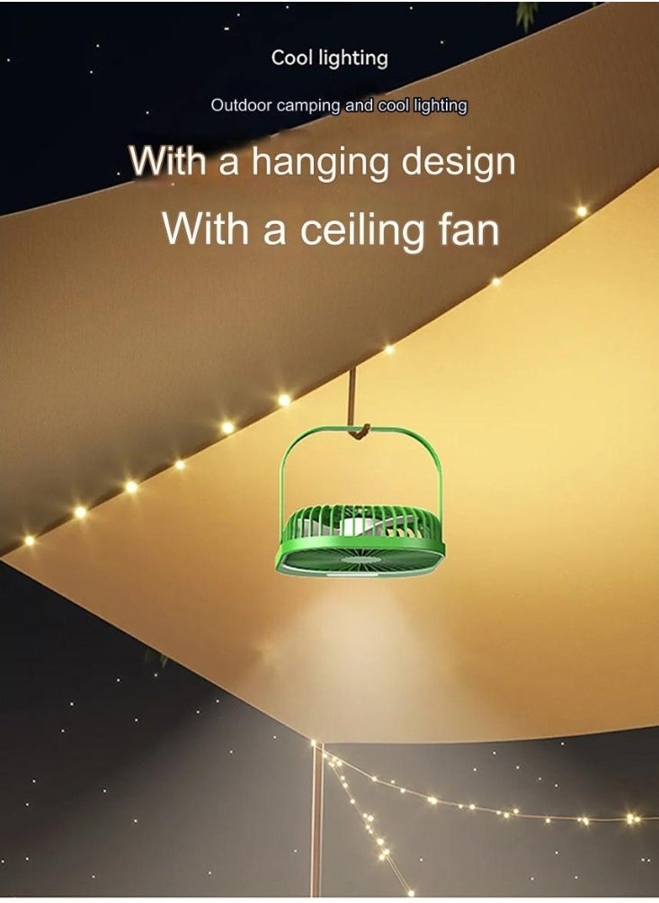Multifunctional Desktop Stand Fan Wireless Portable Mini  Rechargeable Fan with Super Large Wind Power, 3-Speed Setting, and LED Torch Light