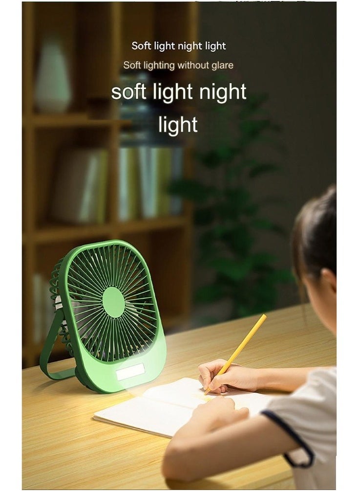 Multifunctional Desktop Stand Fan Wireless Portable Mini  Rechargeable Fan with Super Large Wind Power, 3-Speed Setting, and LED Torch Light