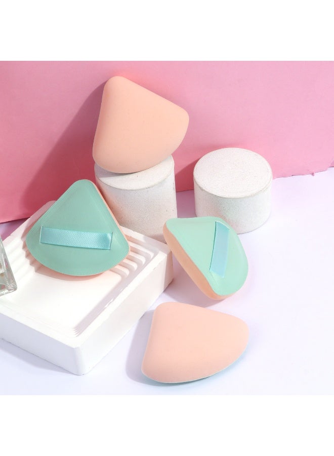 MAANGE طقم إسفنجات مكياج مثلثية من 4 قطع - إسفنجة أساس ناعمة وقابلة لإعادة الاستخدام للبودرة السائبة، للاستخدام الرطب/الجاف (وردي/أبيض) - Image 2