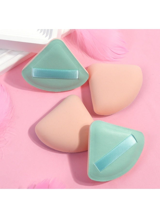 MAANGE طقم إسفنجات مكياج مثلثية من 4 قطع - إسفنجة أساس ناعمة وقابلة لإعادة الاستخدام للبودرة السائبة، للاستخدام الرطب/الجاف (وردي/أبيض) - Image 3