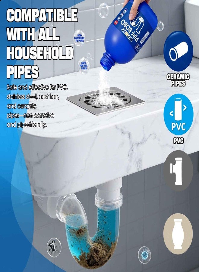 PICKZONE Pipe Bobo Drain Cleaner, 300g, Professional Strength Pipe Dredging Formula for Kitchen Sinks, Shower Drains, Tubs, Dissolves Blockages (1Pcs) - Image 4