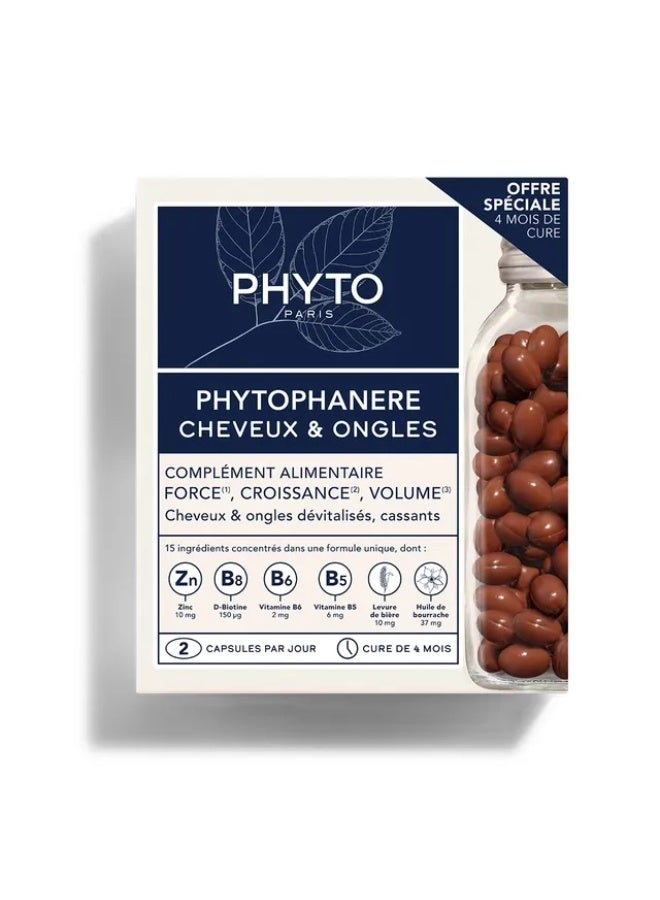 PHYTO Phytophanere Hair & Nail Vitamins – Pack of 2 | Biotin, Zinc, B6, B8 & Borage Oil | Strength, Growth & Volume Support - Image 4