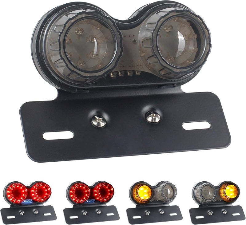 NTHREEAUTO LED Motorcycle Tail Light Integrated Brake Turn Signals License Plate Lights Universal Rear Taillight Compatible with Honda Kawasaki Yamaha Suzuki Bobber Cruiser Chopper Cafe Racer - Image 1