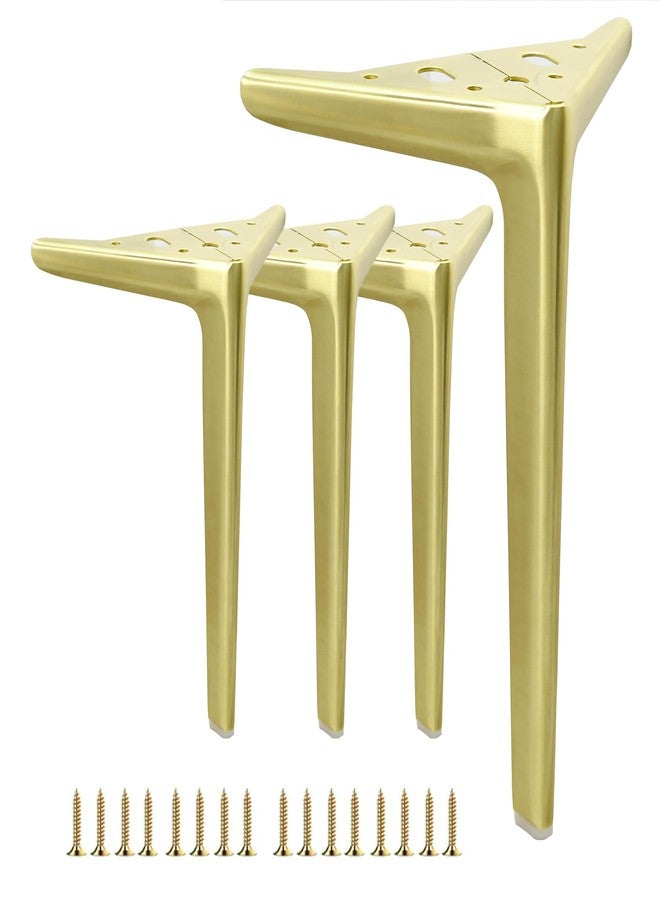 Smaxcn 9.8 inch/25cm Brushed Gold Metal Furniture Legs Set of 4, DIY Replacement for Cabinet Legs, Sofa Legs, Chair Legs - Image 1
