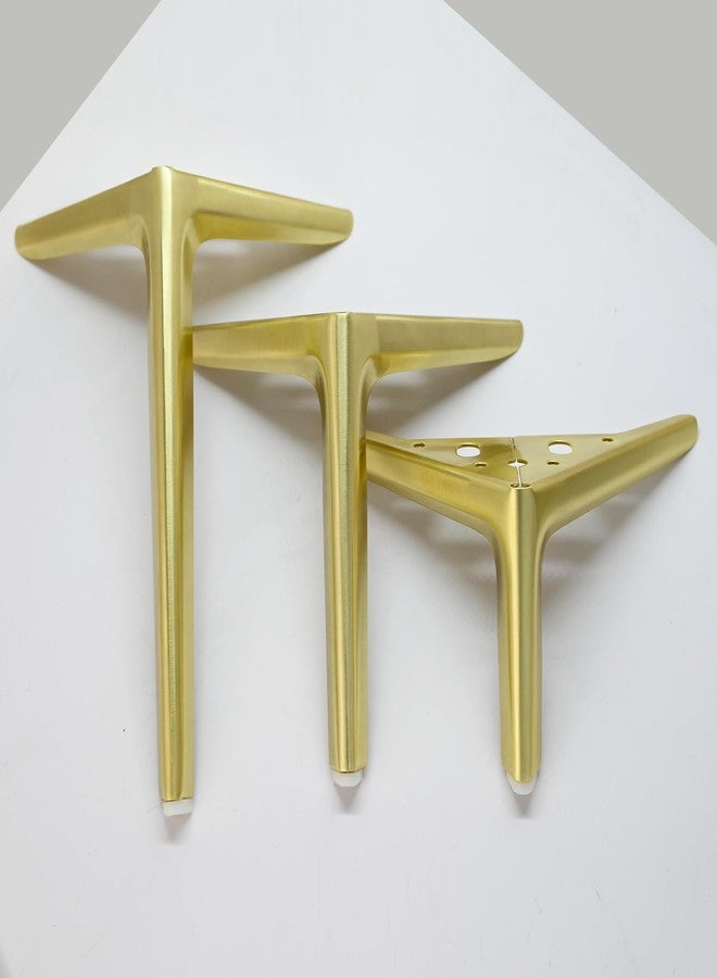 Smaxcn 9.8 inch/25cm Brushed Gold Metal Furniture Legs Set of 4, DIY Replacement for Cabinet Legs, Sofa Legs, Chair Legs - Image 5