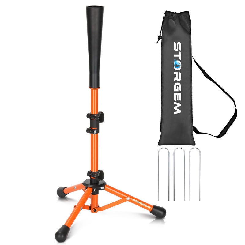 Storgem Baseball and Softball TeeBatting Tee for KidsBaseball Tees for HittingT Ball Training StandEasy Height Adjustment - Image 2