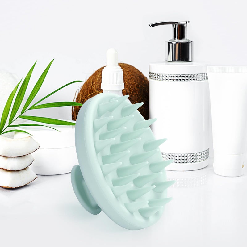 Meartchy Silicone Scalp Massager, Scalp Scrubber for Hair Growth with Soft Bristles, Scalp Exfoliator Brush Dandruff Removal Shampoo Brush for Wet Dry Scalp Care (Mint Green) - Image 5