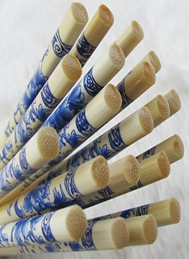 ikis - Natural Round Bamboo Reusable Chopsticks (9.5 Inch) -Set of 5 Pairs - Image 2