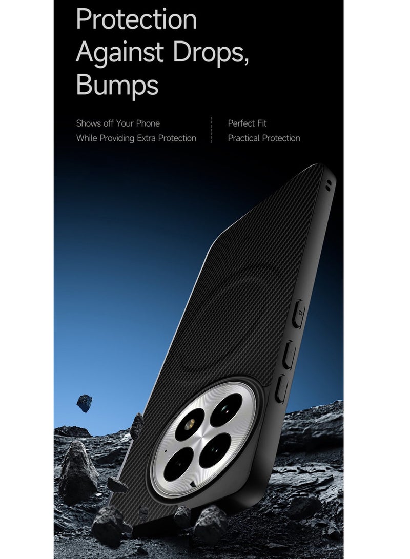 Wtech OnePlus 13 5G 2024 Soft Silicone Carbon Fiber Magsafe Protective Back Case Cover (MCFPSN) - Black - Image 3