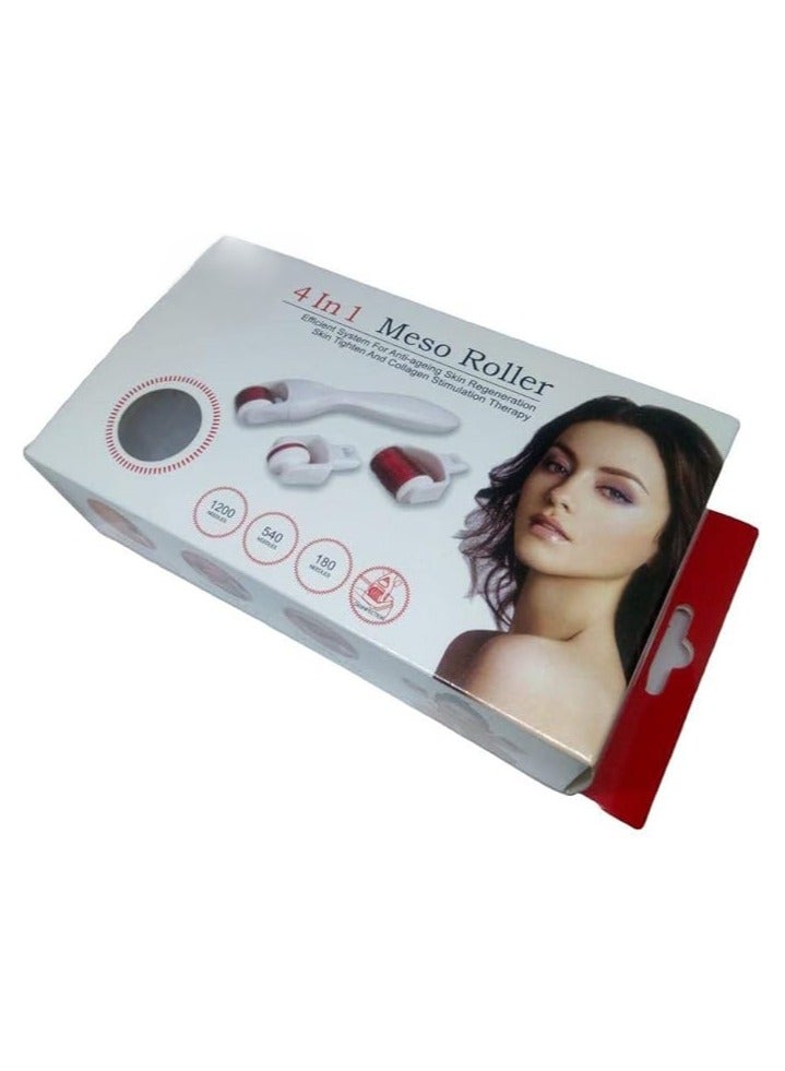 MXU 4-in-1 Meso Derma Roller Kit – Microneedle Skin Therapy Tool with Replaceable Heads (0.5mm, 1.0mm, 1.5mm) – For Eye Area, Fine Lines, Scars, Stretch Marks, and Skin Rejuvenation – Facial & Body Use - Image 3