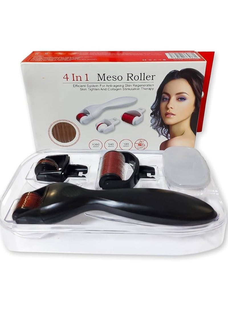 MXU 4-in-1 Meso Derma Roller Kit – Microneedle Skin Therapy Tool with Replaceable Heads (0.5mm, 1.0mm, 1.5mm) – For Eye Area, Fine Lines, Scars, Stretch Marks, and Skin Rejuvenation – Facial & Body Use - Image 5