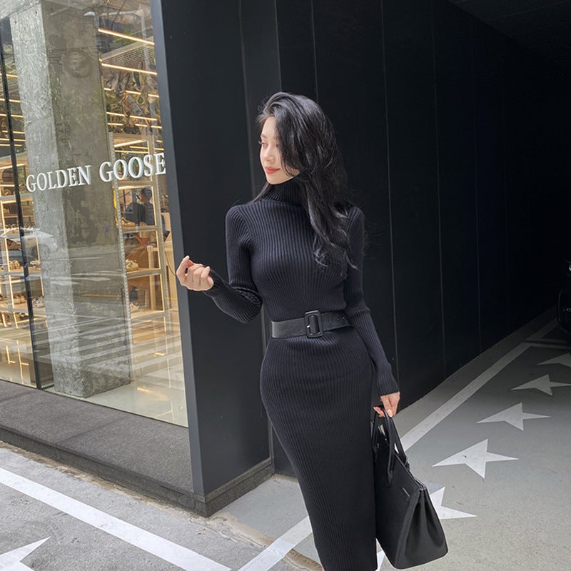 Korean Style Womens Innerslims Knit Tummy Control Pants Medium-length Over Knee Fall Winter New Arrival Smooths Your Silhouette Black 