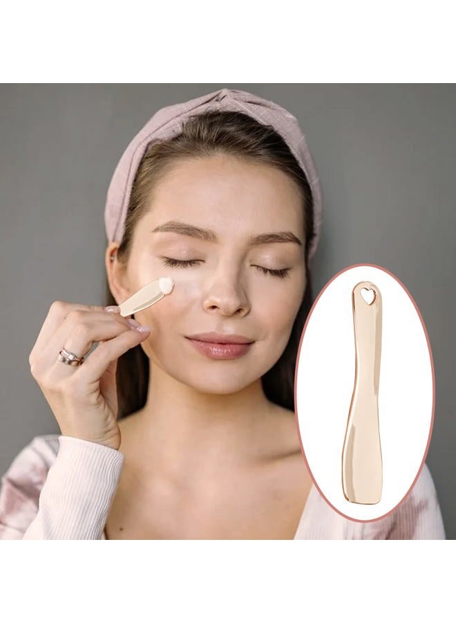 Meisuitd 3 PCS Metal Cosmetic Spoon, Zinc Alloy Mini Skincare Spatula, Mask Spatula Facial Cream Facial Cosmetic Spoon Beauty Scoop (Silver Gold Rose Gold) - Image 3