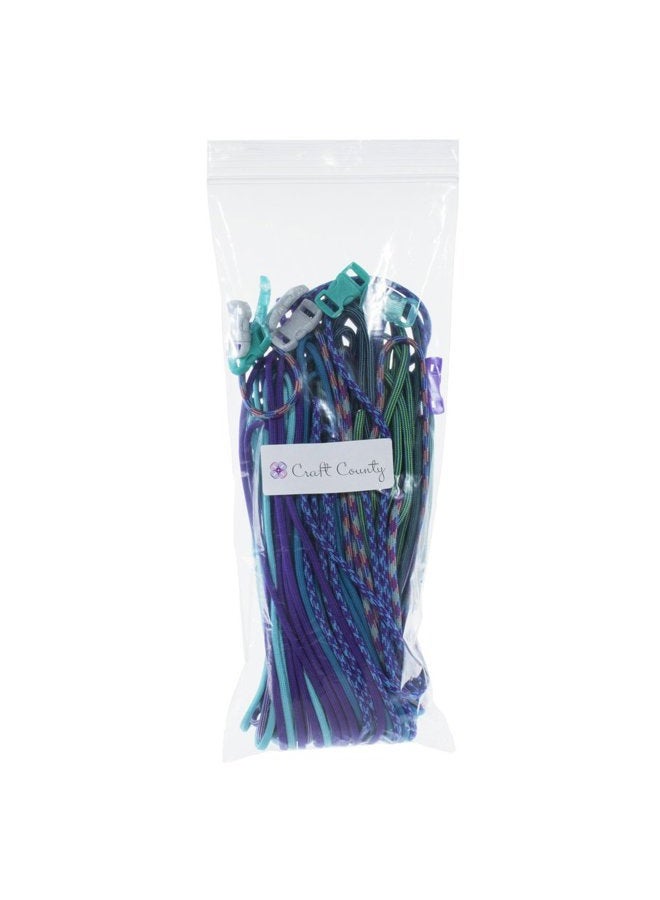 Craft County Kids 550 Paracord Crafting DIY Kits - 100 Feet of Paracord and 10-3/8 Inch Buckles - for Arts and Crafts, Bracelets, Keychains, Lanyards (Fluorite) - Image 2