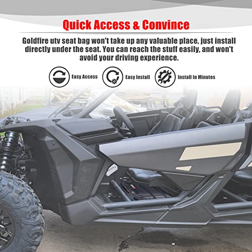 Goldfire Storage Bags Center Under Seat Gear Bag Tool Orangizers for Can-Am Maverick X3 2017-2025, Maverick X3 Accessories (Part#715004277) (Black) - Image 5